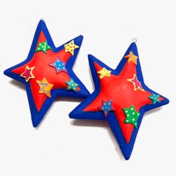 Christmas Star Ornaments,  Set of 2 - Picture 1 of 3